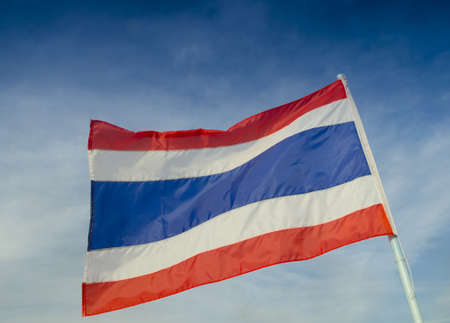 thailand flag with nice sky on flagstaff