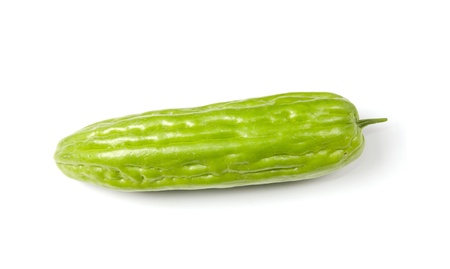 Bitter gourd isolated on whiteの写真素材