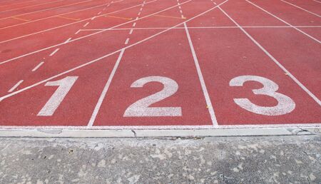 Athletics Track Lane Numbersの写真素材
