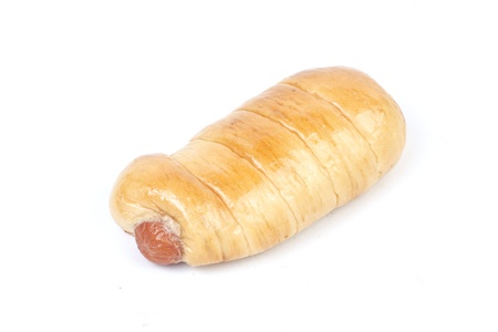 fresh bread on the white backgroundの写真素材