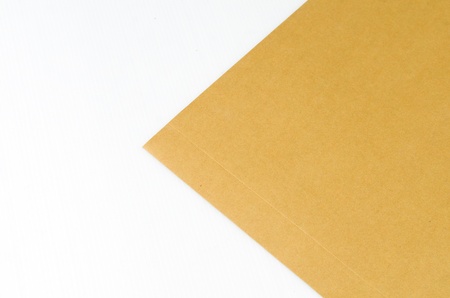 Paper texture - brown paper sheet,isolated on whiteの写真素材