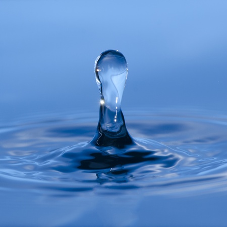 Abstract picture of water splash like crown, Blue background