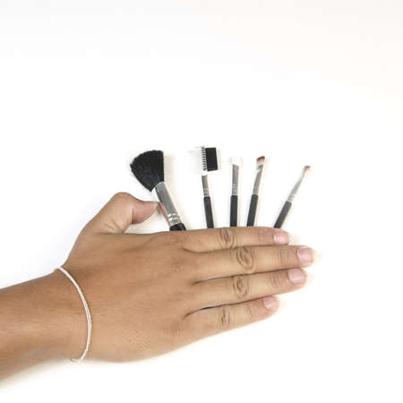 Isolated cosmetics brush set makeupの写真素材