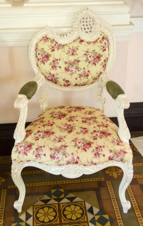 wooden vintage armchair sofa in vintage room