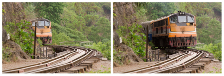 set of vintage train pictureのeditorial素材