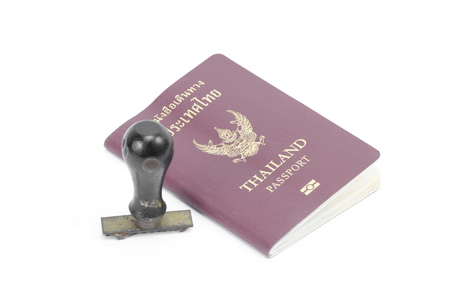 Thailand Passport on the white backgroundの写真素材