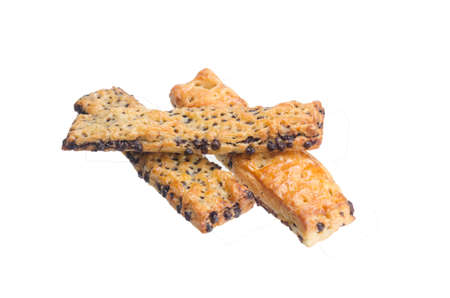 Bakery bread on white background with clipping pathの写真素材
