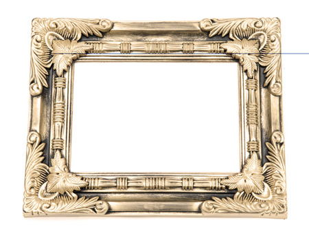 brown picture frame isolated on white background