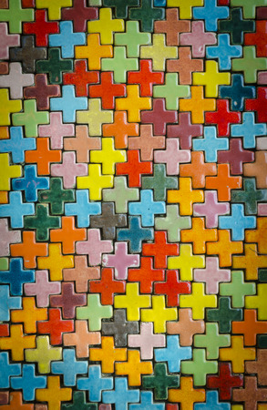 Colorful brick wallの写真素材