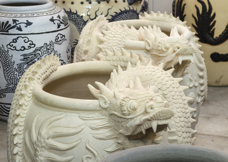 Ceramics factory And production stages Jar at Ratchaburi, Thailandの写真素材