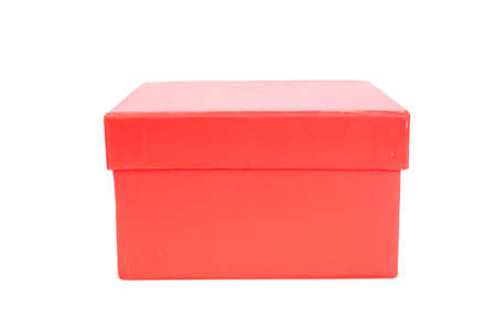 red gift box isolated on white backgroundの写真素材