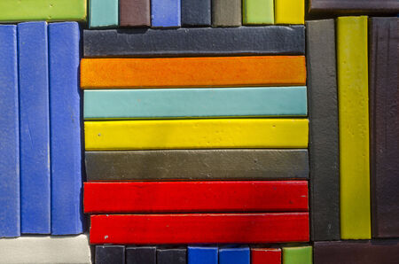 Colorful of ceramic tiles on the wall.の写真素材