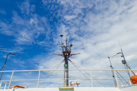 Luxury Yacht mast head equipmentの写真素材
