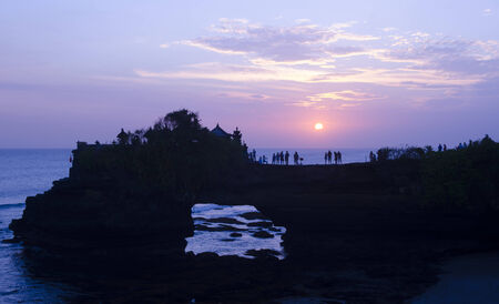 sunset at Pura Batu Bolong - Tanah Lot, Bali , Indonesiaの写真素材