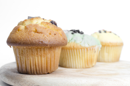 muffin cakes isolated on whiteの写真素材