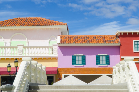 colorful wall in Italy styleの写真素材