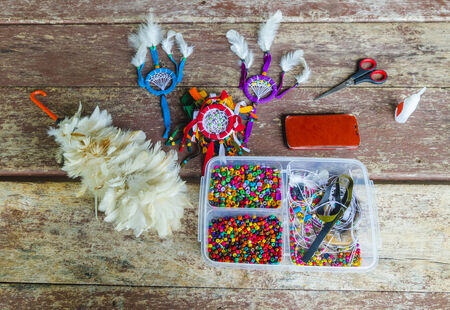 Equipment for artificial Dream Catcherの写真素材