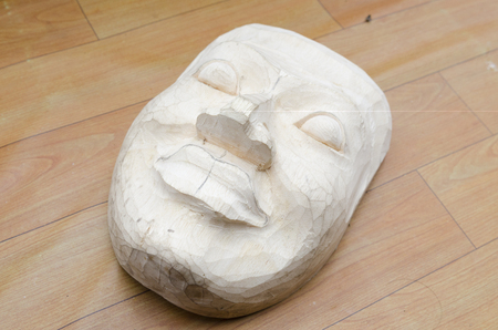 mask from woodの写真素材
