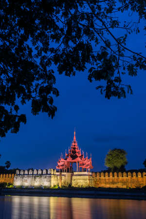 Moat at Royal Palace, Mandalay, Myanmarのeditorial素材