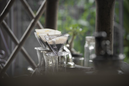 Kits for making fresh coffee in vintage toneの写真素材