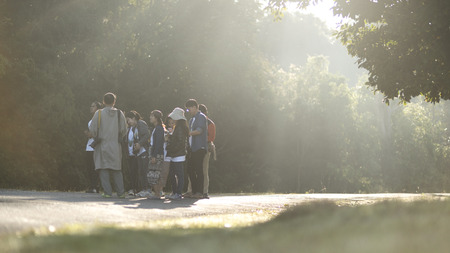 Nakhonratchasima, THAILAND - NOVEMBER 15 : Bird watchers and nature lovers Tourists enjoy watching the Bird on November 15, 2015 at Khao Yai National Park in Nakhonratchasima, Thailandのeditorial素材