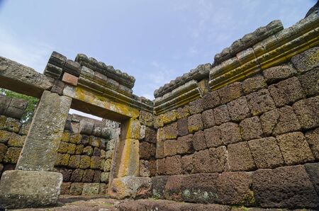 Laterite Brick wall texture. Antique Laterite brick wall.の写真素材