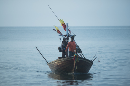 Thailand November 25 2015,fisherman and boat driver between going out to Thailand gulf for fishing in Leam-Singha ,Chantaburi town Thailandのeditorial素材