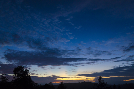 Sunset in the mountainの写真素材