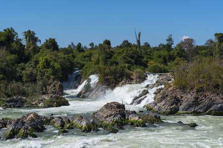 Khon Pha Peng waterfalls, champasak, southern laosの写真素材