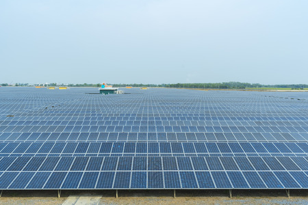 view of Thailand solar farm in Bangkok, Thailand.