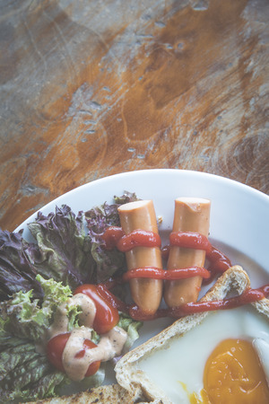 breakfast in vintage filtered Imagesの写真素材