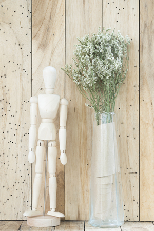 flower with wooden backgroundの写真素材