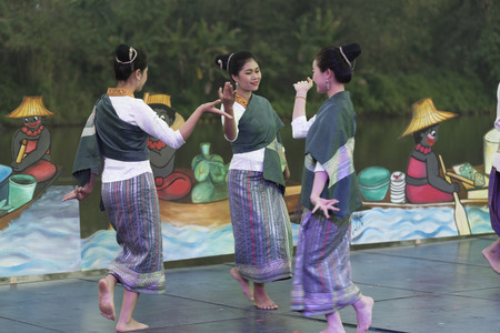 BANGKOK THAILAND- MARCH 24: Thai Dance Show in religious ceremony, Native Art of Thailand on March 24, 2016 in Bangkok, Thailandのeditorial素材