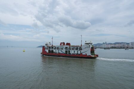 Cargo ship in the Gulf of Penang, Malaysia
