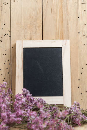 black board with flower for use