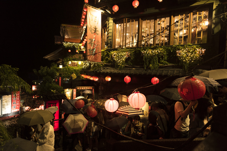 Taipei, Taiwan - 2016: Jiufen is Taiwan's most famous tourist attraction outside of greater Taipei but within easy reach for a day or overnight trip.のeditorial素材