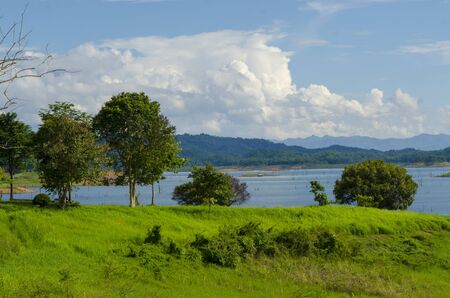 Tropical forest lake in Thailandの写真素材