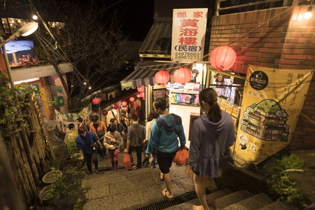 Taipei, Taiwan - 2017: Jiufen is Taiwan's most famous tourist attraction outside of greater Taipei but within easy reach for a day or overnight trip.のeditorial素材