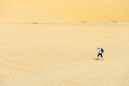 MUI NE - VIETNAM, JANUARY 14, 2017 : Tourists enjoy on the desert by jeep car in Mui ne, January 14, 2017のeditorial素材