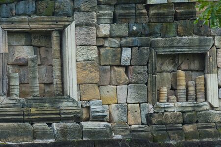 part of Old stone castles and ancient buddha temple, Thailand