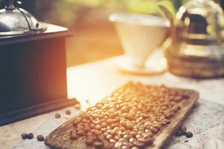 coffee bean, vintage filter imageの写真素材