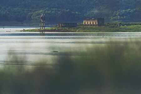 The underwater Buddhist church of Wat Wang Wiwekaram templeの写真素材