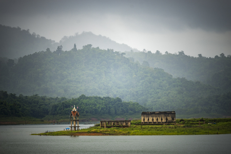landscape green mountains layers, tropical zoneの写真素材