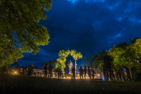 HUAI KHA KHAENG, THAILAND - September 1 : Seub Nakhasathien statue monument at Huai Kha Khaeng wildlife sanctuary, he is the great Conservationist of Thailand's natural resources, on September 1, 2017のeditorial素材