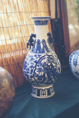 FUKUOKA, JAPAN - OCTOBER 2, 2017: Ancient Japanese jars displayed in the museum in Fukuoka, Kyushu, Japanのeditorial素材
