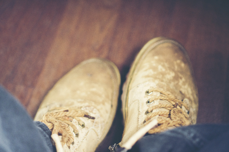 Old leather shoes