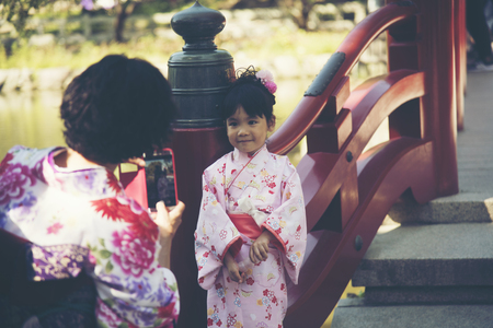 KYOTO,JAPAN, October 2, 2017: Japanese young students are coming back from elementary school in Kyoto, Japan.のeditorial素材