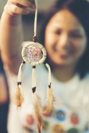 vintage dreamcatcher in nature conceptの写真素材
