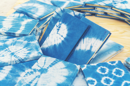 blue Natural dye handle craft bookの写真素材
