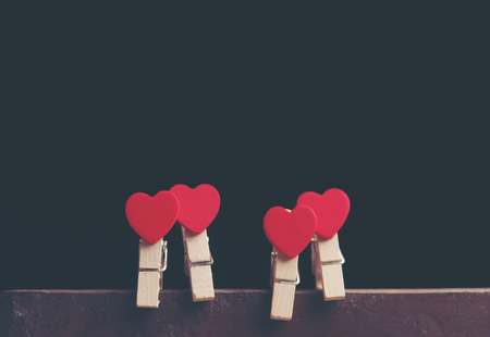 Valentines Day background with hearts and flower